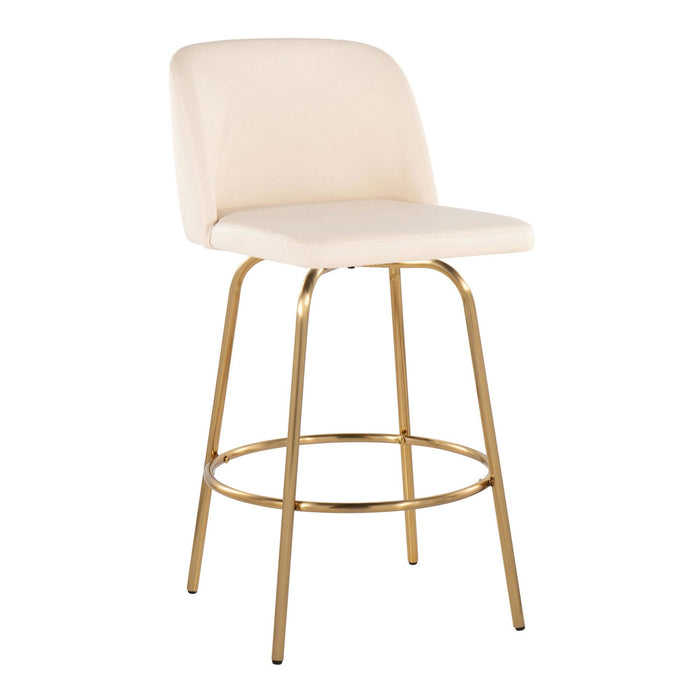 Toriano - 26" Fixed-Height Counter Stool (Set of 2) - Gold Base