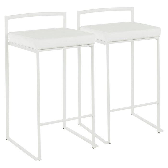 Fuji - Stackable Counter Stool - White Base (Set of 2)