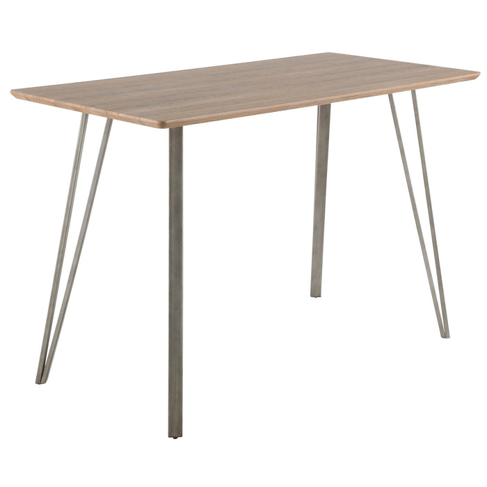 Sedona - Counter Table - Brushed Antique Metal And Brown Wood