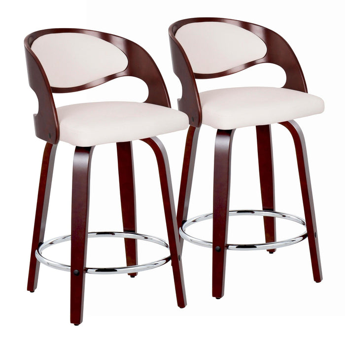 Pino - 24" Fixed-height Barstool (Set of 2) - Dark Brown