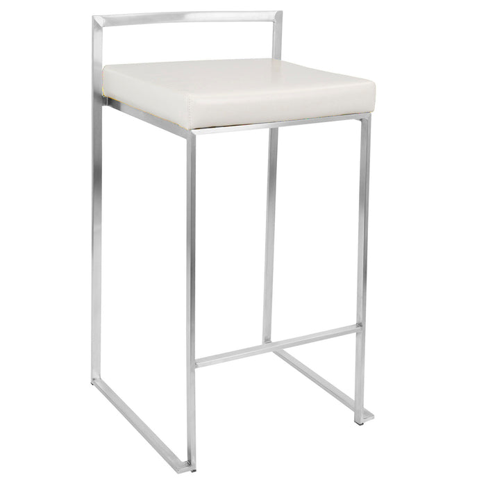 Fuji - Counter Stool Steel With Cushion - Stainless Steel