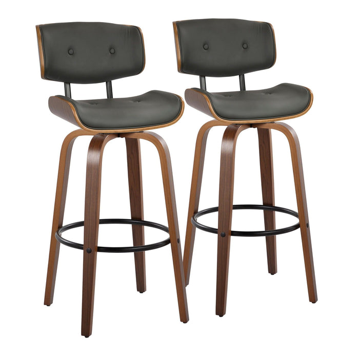 Lombardi - 30" Fixed-Height Barstool (Set of 2) - Walnut Base