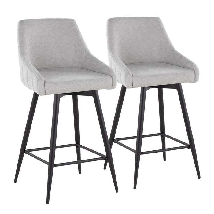 Hannah - 26" Fixed-Height Counter Stool With Swivel (Set of 2) - Black Metal