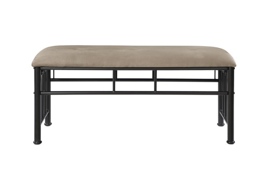 Livingston - Upholstered Bench - Brown And Dark Bronze