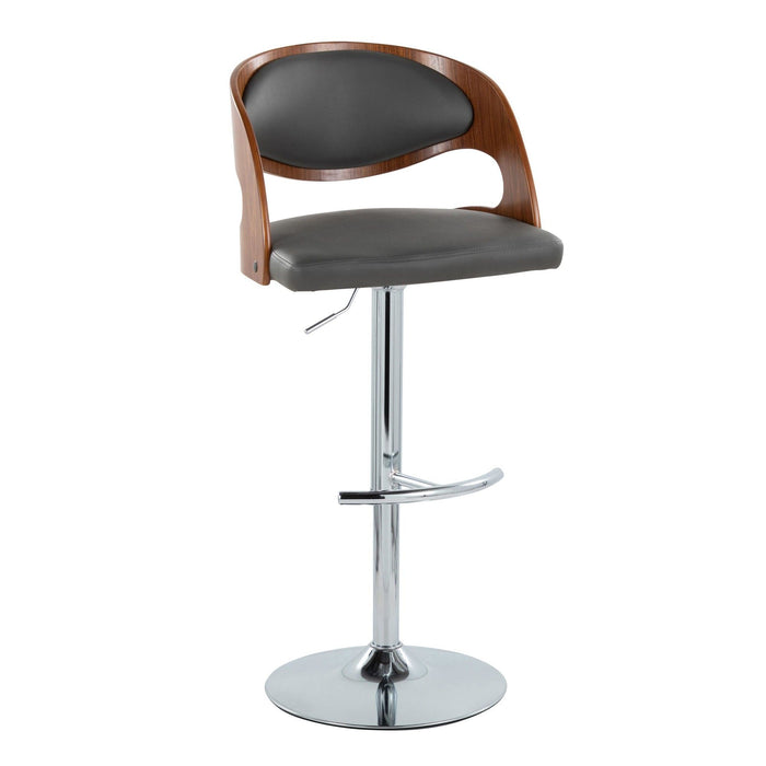 Pino - Adjustable Barstool (Set of 2) - Dark Gray And Dark Brown