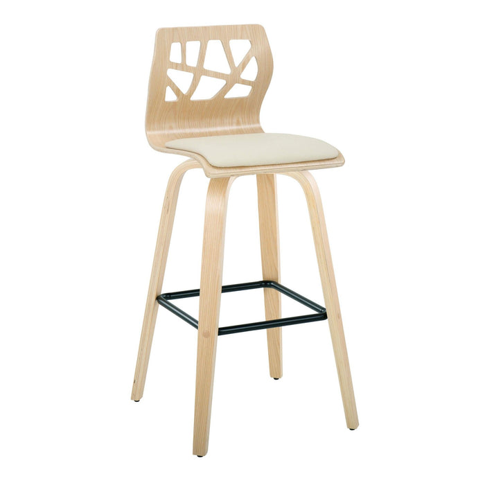 Folia - 30" Fixed-height Barstool (Set of 2) - Beige