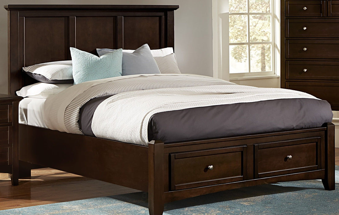 Bonanza - Queen Mansion Bed With Storage Footboard - Merlot