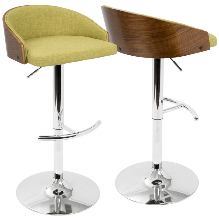 Shiraz - Adjustable Barstool - Walnut And Green