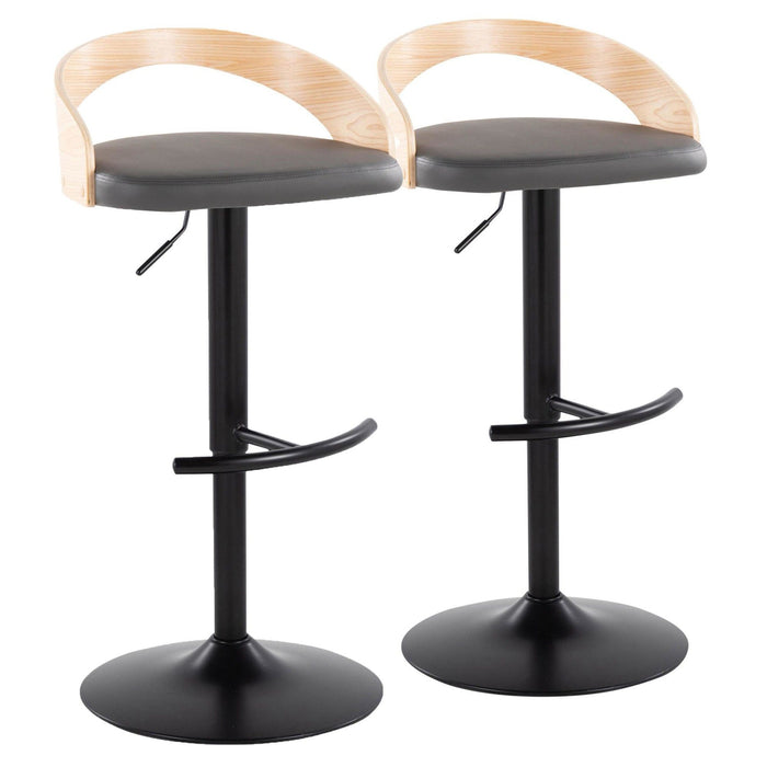 Grotto - Adjustable Barstool (Set of 2) - Natural Backrest