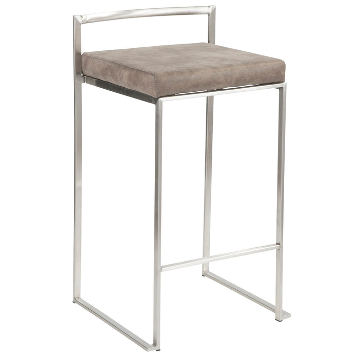 Fuji - Counter Stool Steel With Cushion - Stainless Steel