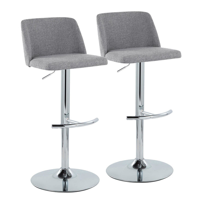 Toriano - Adjustable Barstool (Set of 2) - Chrome Base