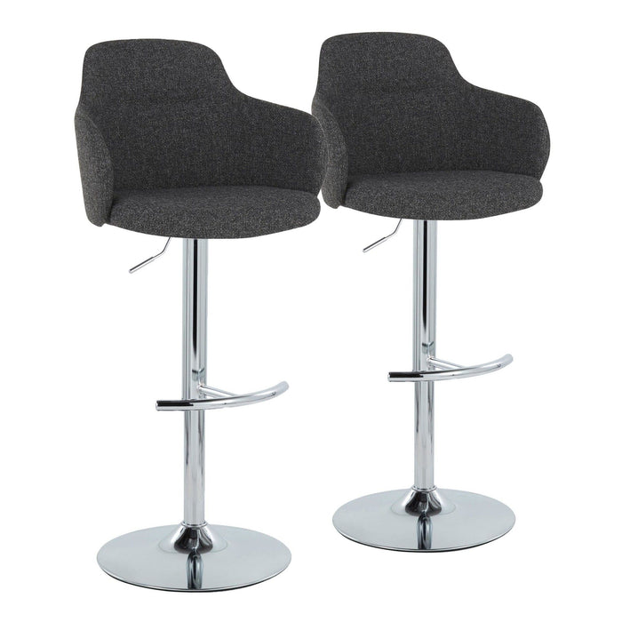 Boyne - Adjustable Barstool (Set of 2) - Dark Gray Noise