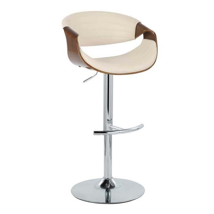 Symphony - Adjustable Barstool (Set of 2) - Chrome Base & Walnut Backrest