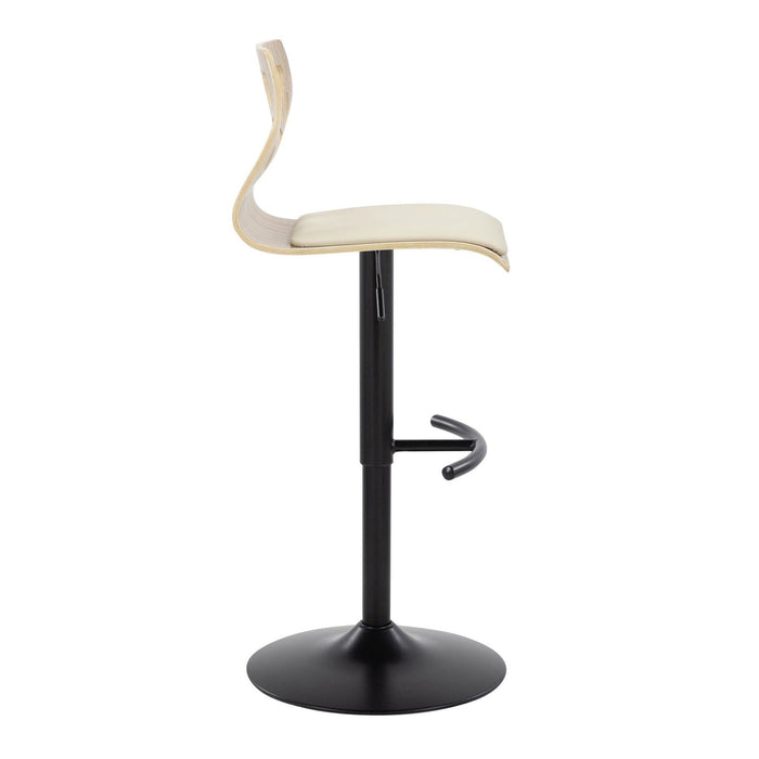 Folia - Adjustable Barstool (Set of 2) - Beige And Light Brown