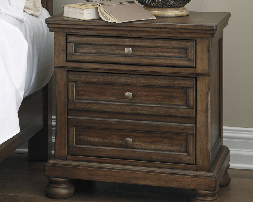 Flynnter - Medium Brown - Two Drawer Night Stand