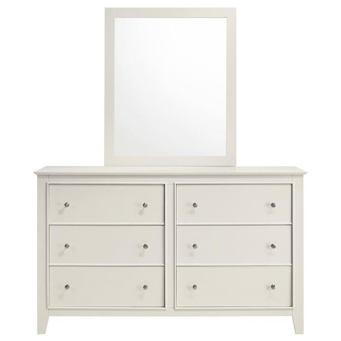 Selena - 6-Drawer Dresser With Mirror - Cream White