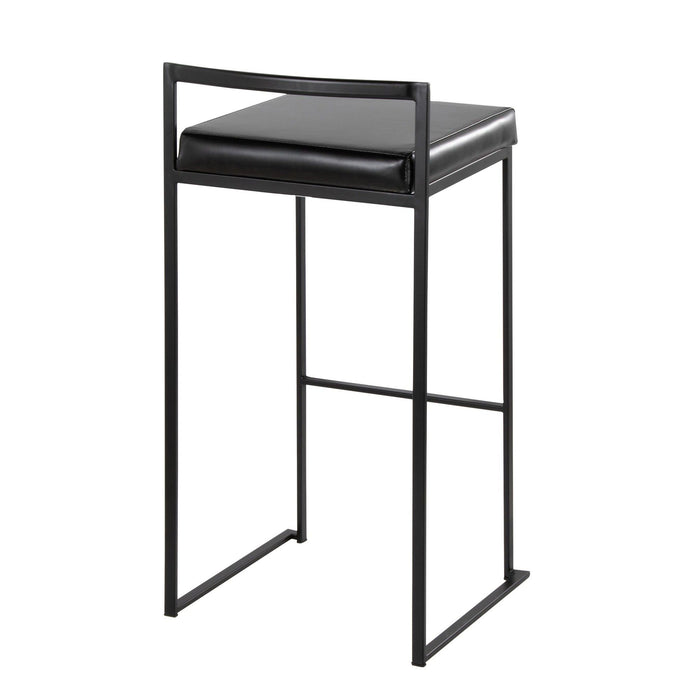 Fuji - High Back Barstool - Black Steel Legs