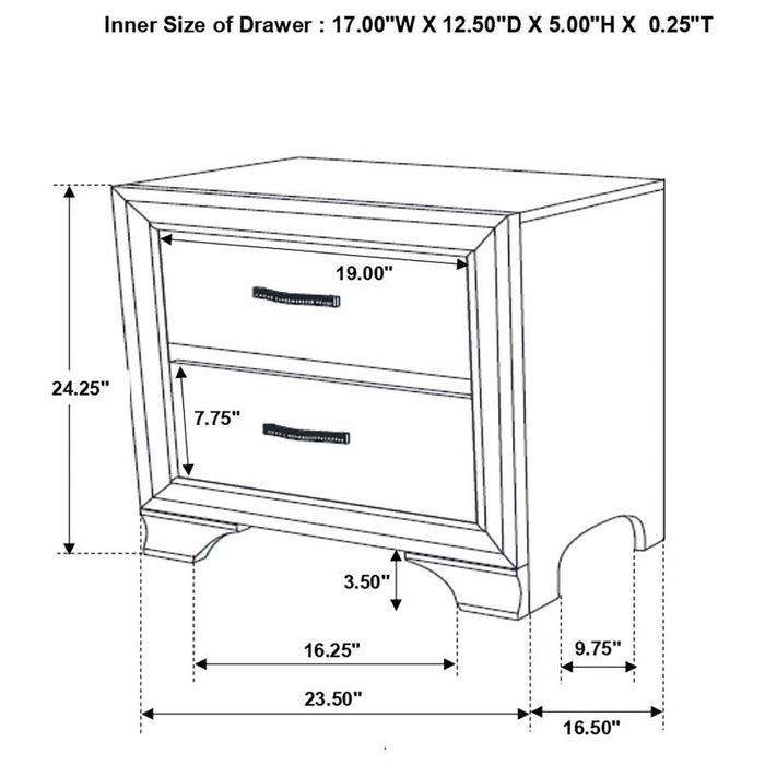 Beaumont - 2-Drawer Nightstand - Champagne