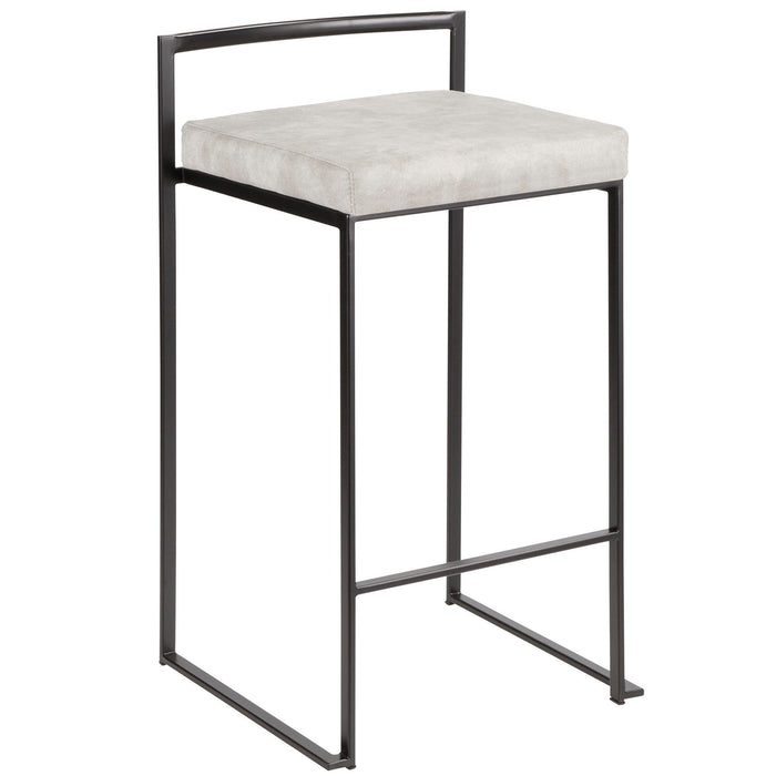 Fuji - Stackable Counter Stool With Cushion - Black Metal