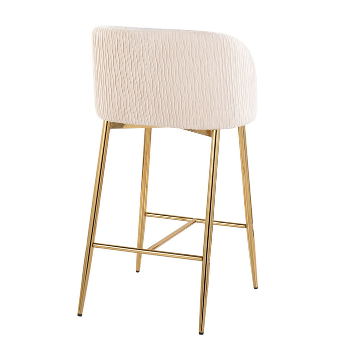 Fran - Pleated Fixed-Height Counter Stool (Set of 2)