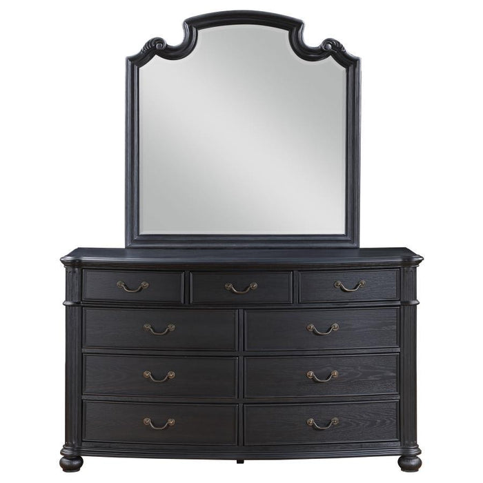 Celina - 9-Drawer Bedroom Dresser With Mirror - Black