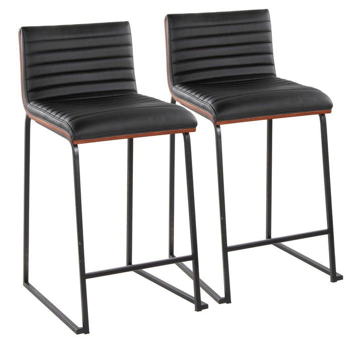 Mason Mara - 26" Fixed-Height Counter Stool (Set of 2) - Black Legs