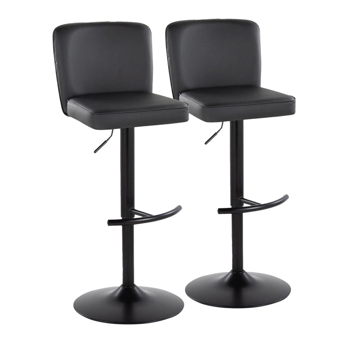 Henry - Adjustable Barstool With Swivel - Black Metal (Set of 2)