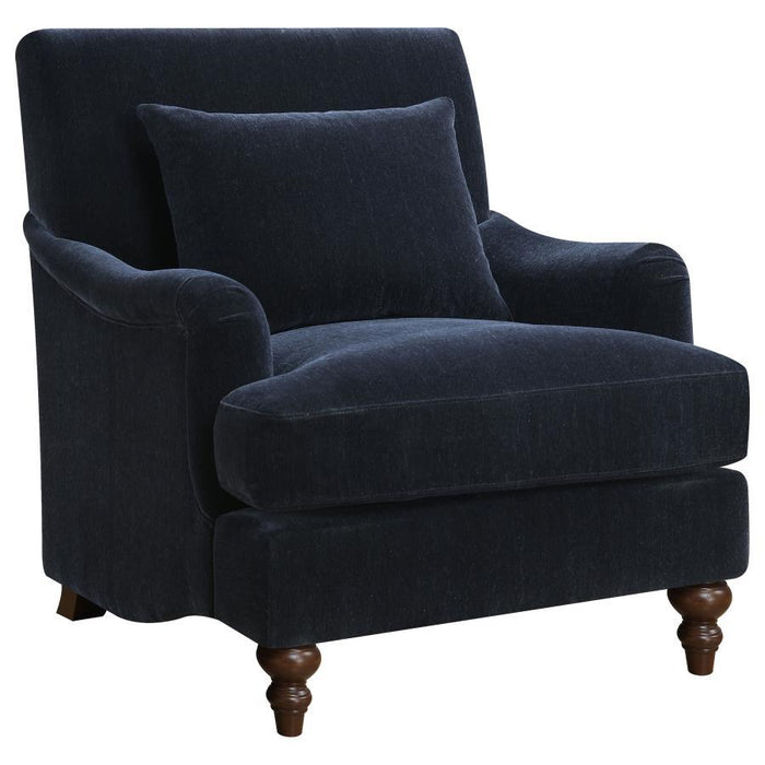 Frodo - Upholstered Accent Chair With Turned Legs - Midnight Blue