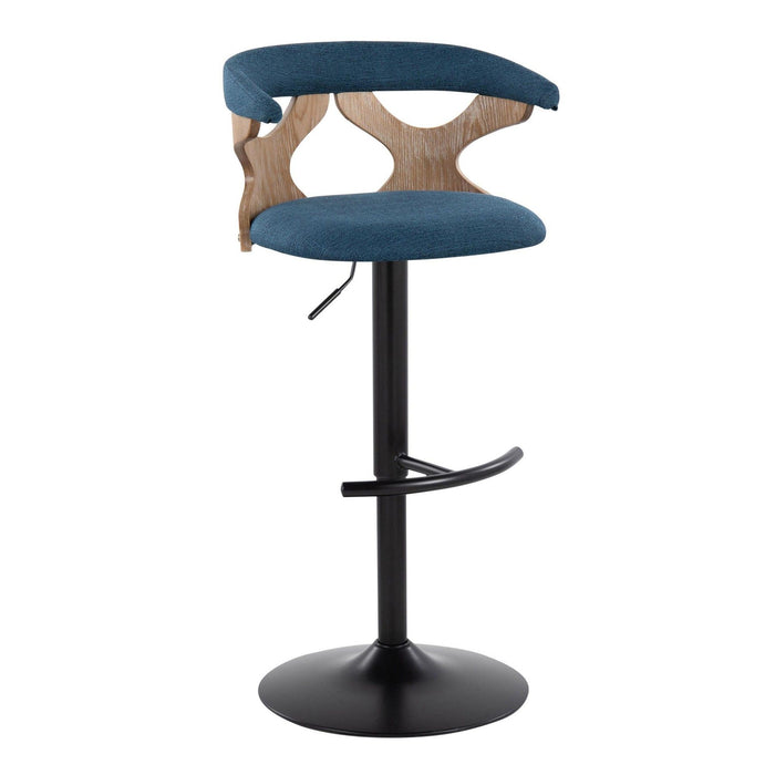 Gardenia - Adjustable Barstool (Set of 2) - Black Base & Brown Backrest