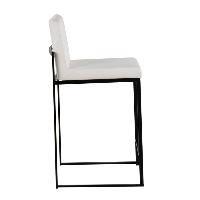 Fuji - High Back Counter Stool - Black Legs