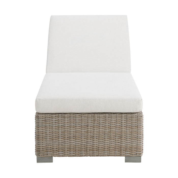 Ollie - Chaise Lounge - Tan And Olefin White Cream