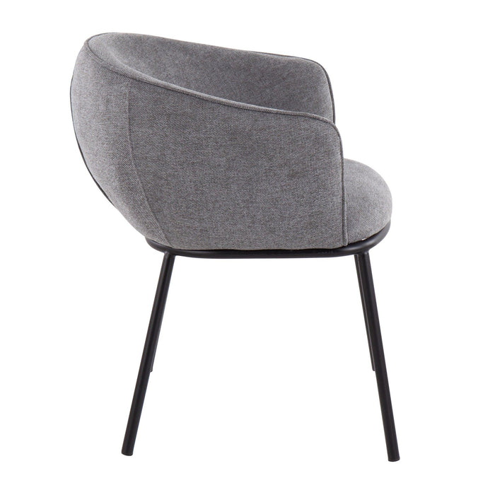 Ashland - Chair - Black Steel And Gray Fabric