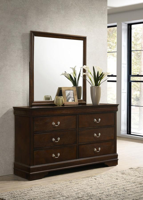 Louis Philippe - 6-drawer Dresser With Mirror