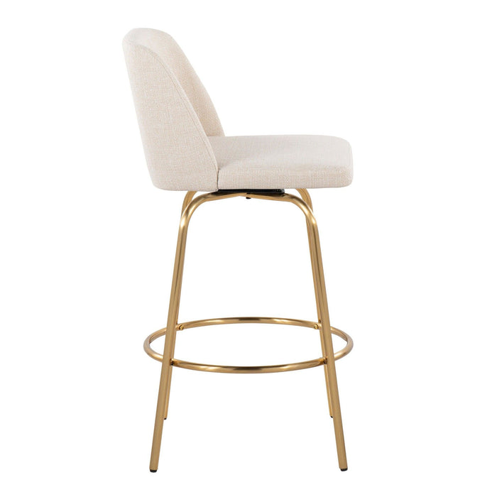 Toriano - 26" Fixed-Height Counter Stool (Set of 2) - Gold Base