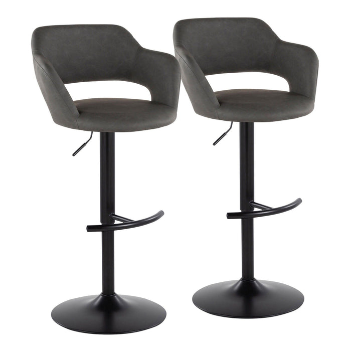 Margarite - Adjustable Barstool With Swivel - Black Metal (Set of 2)