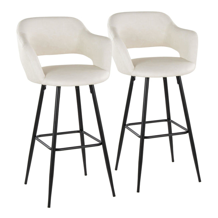 Margarite - 30" Fixed-Height Barstool - Black Metal (Set of 2)