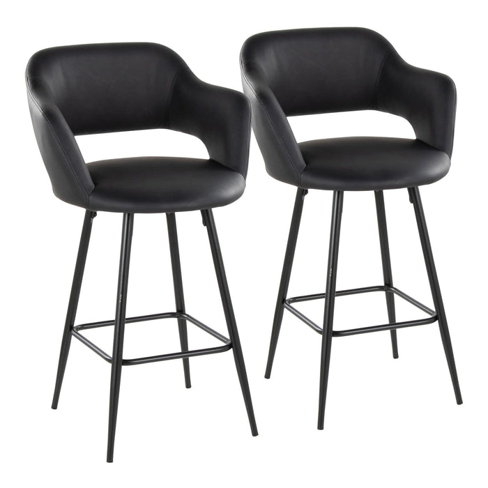 Margarite - 26" Fixed-Height Counter Stool - Black Metal (Set of 2)