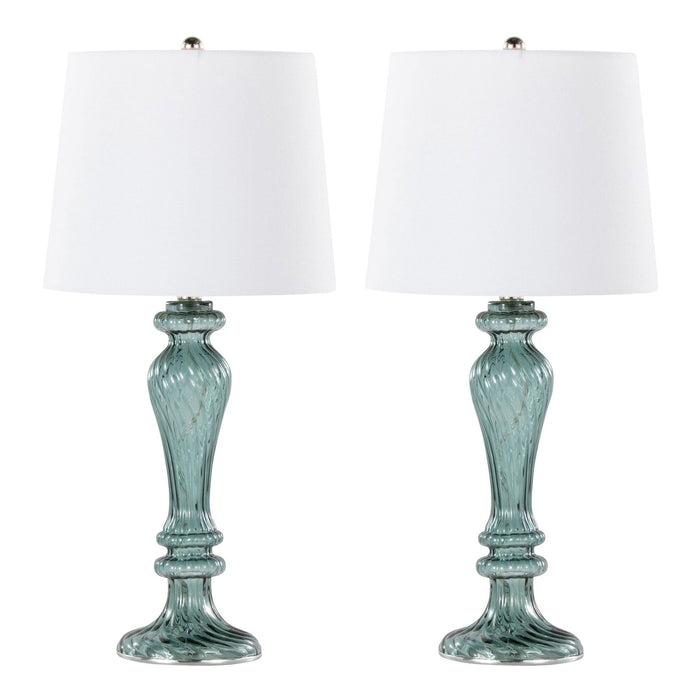 Windsor - 25" Glass Table Lamp (Set of 2) - White