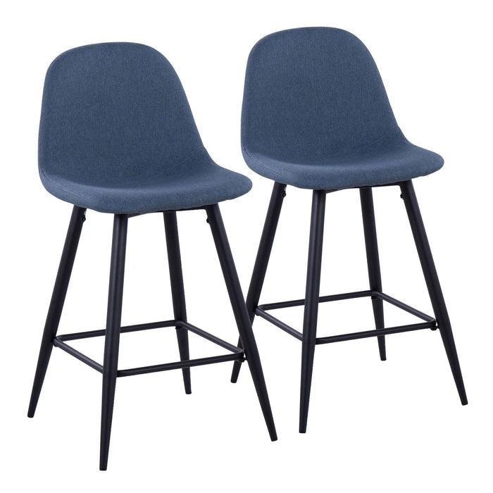 Pebble - 24" Fixed-Height Counter Stool (Set of 2) - Black Legs