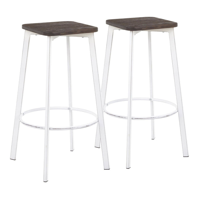 Clara - Square 30" Fixed-Height Barstool (Set of 2)