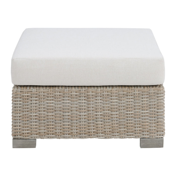 Ollie - Ottoman - Tan And Olefin White Cream