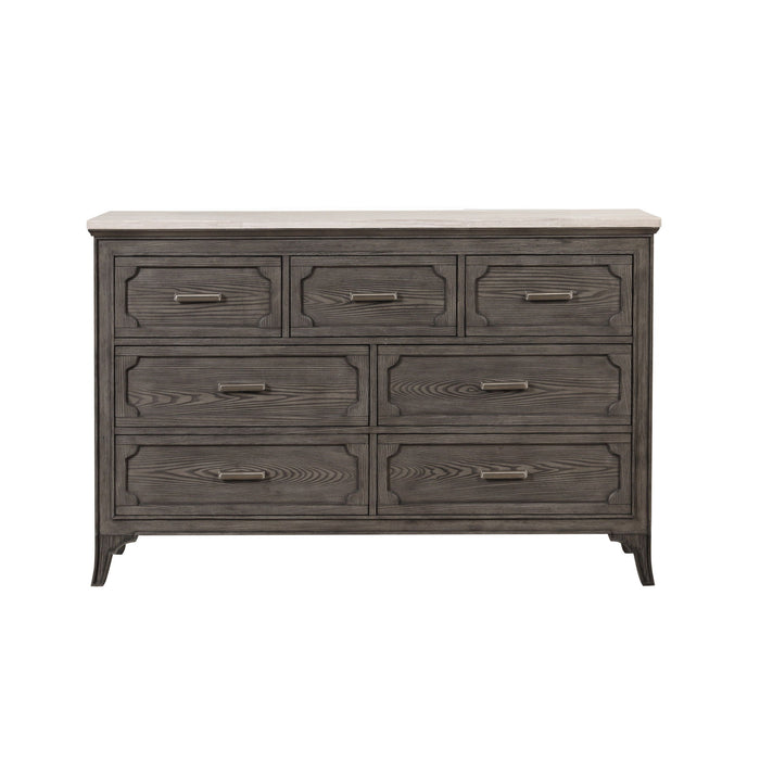 Lisbon - Marble Top Dresser - Gray