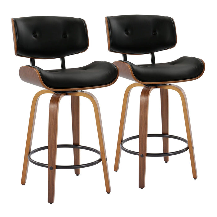 Lombardi - 26" Fixed-Height Counter Stool (Set of 2) - Walnut Base