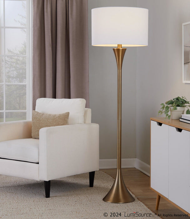 Kona - 31" Polyresin Table Lamp - Matte Black Polyresin, Brass And Natural Linen Shade from Grandview Gallery (Set of 2)