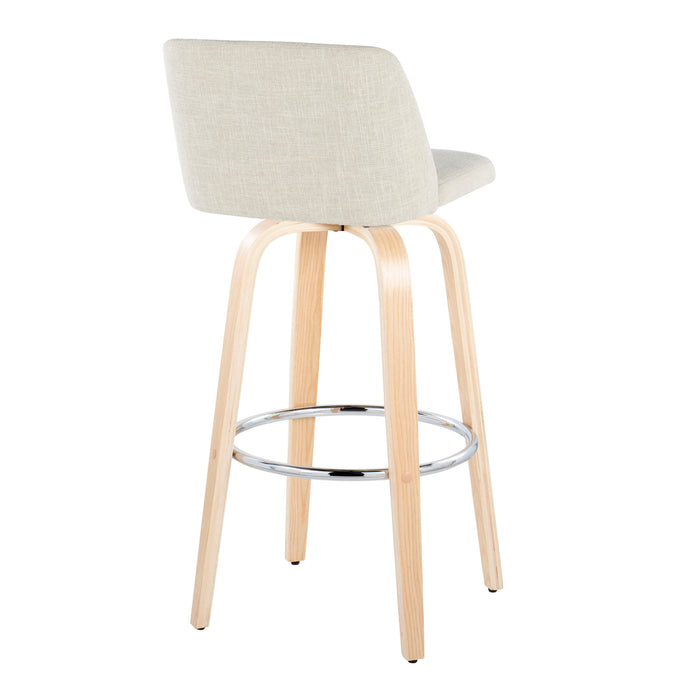 Toriano - 30" Fixed-height Barstool (Set of 2) - Natural And Cream