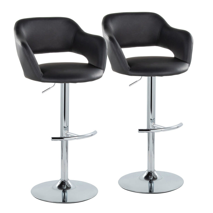 Margarite - Ajustable Barstool With Swivel - Chrome Metal (Set of 2)