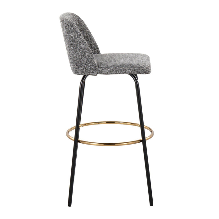 Toriano - 30" Fixed-Height Barstool (Set of 2) - Black & Gold Base