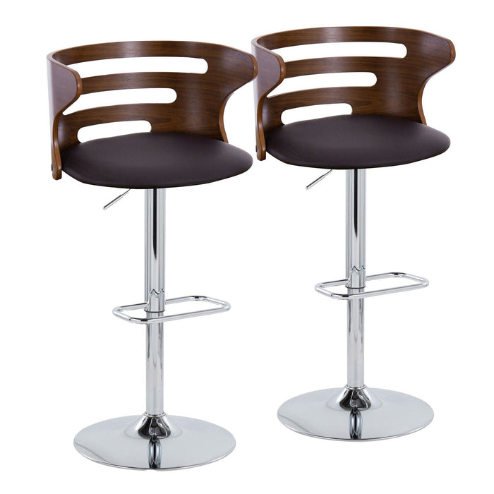 Cosi - Adjustable Barstool With Swivel - Chrome Metal Base (Set of 2)