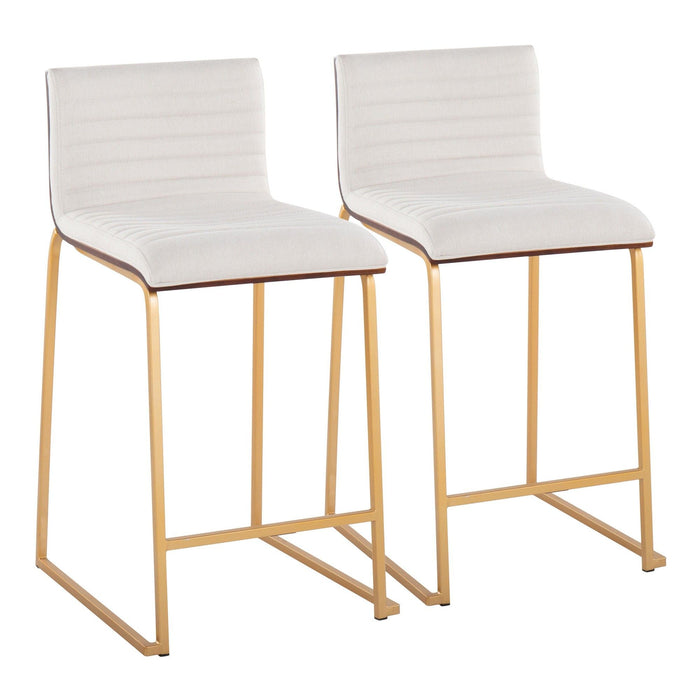 Mason Mara - 26" Fixed-Height Counter Stool (Set of 2) - Gold Legs