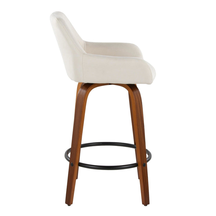 Daniella - 26" Fixed-Height Counter Stool (Set of 2) - Light Brown Base